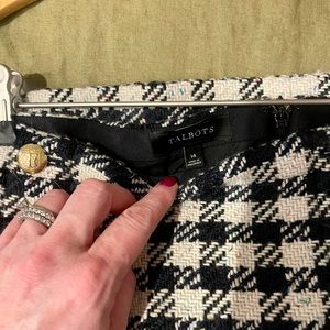 Talbots black and white wool skirt